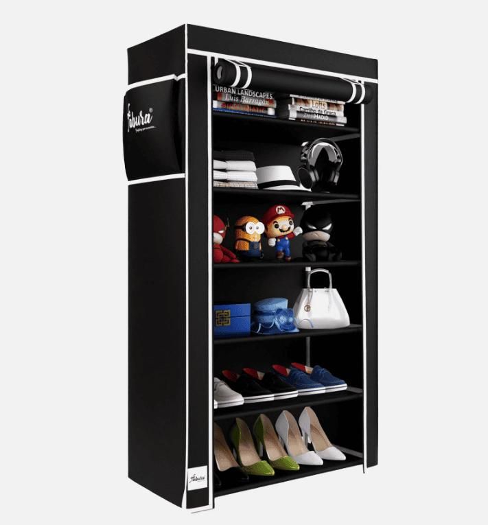 ZUPPAYU 6 Rack Collapsible Wardrobe Cabinet and Shoe Rack